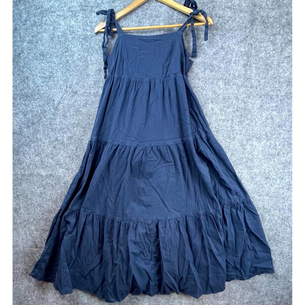 Madewell Tiered Maxi Dress Womens XS Blue Coastal Cowgirl Picnic Cottagecore